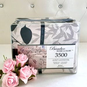NEW Bamboo Home Luxury 3500 King Size Bedding 4PC